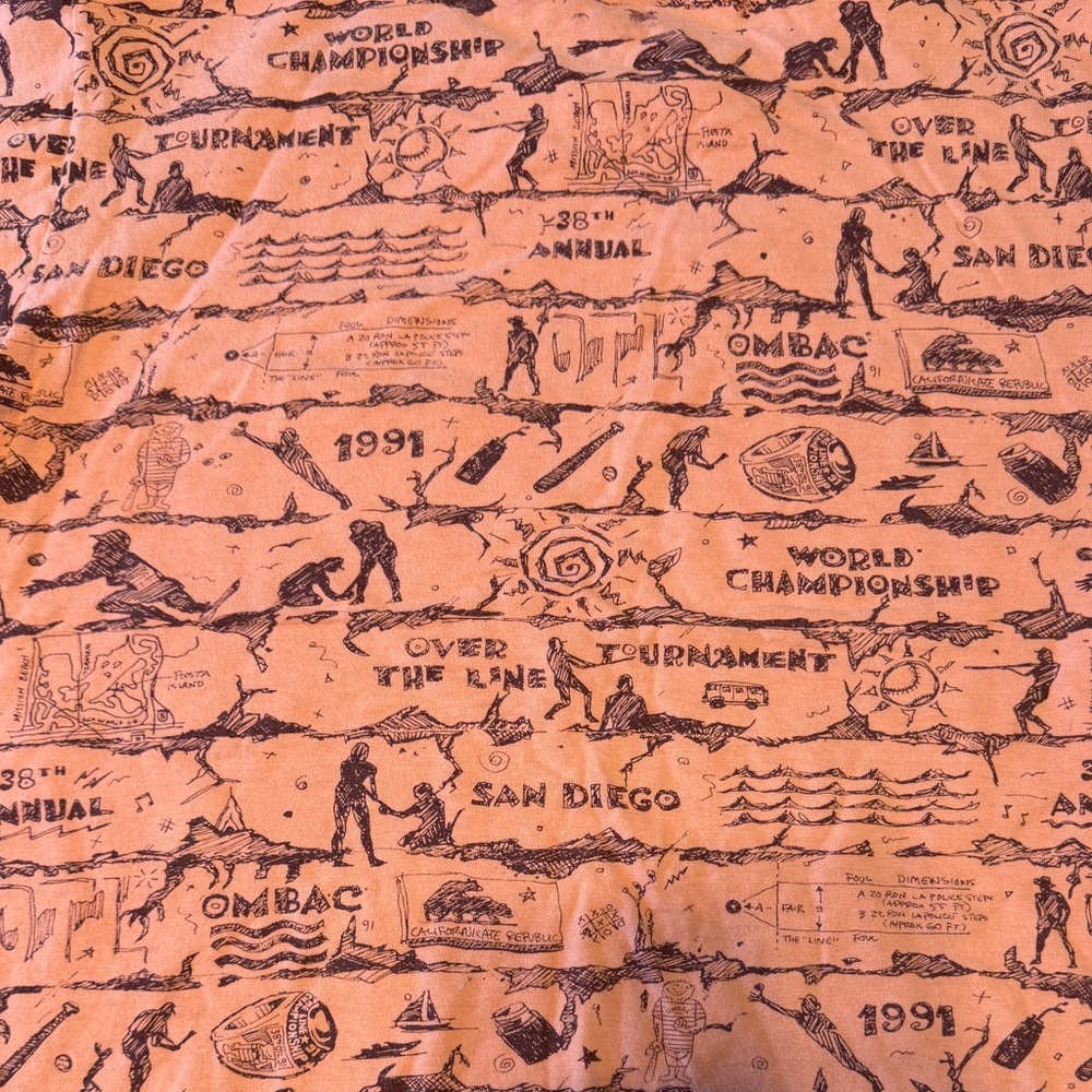 Vintage Onieta 1991 OTL San Diego World Champion Tee L | All Over Surf Print - Picture 9 of 13